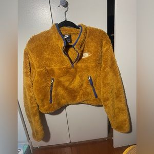 Crop Furry Nike quarter zip Sweater